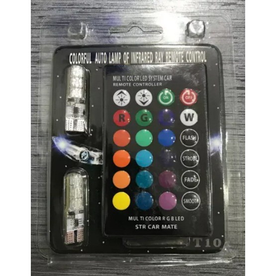 Lampu LED T10 RGB + Remote LED Kota Senja