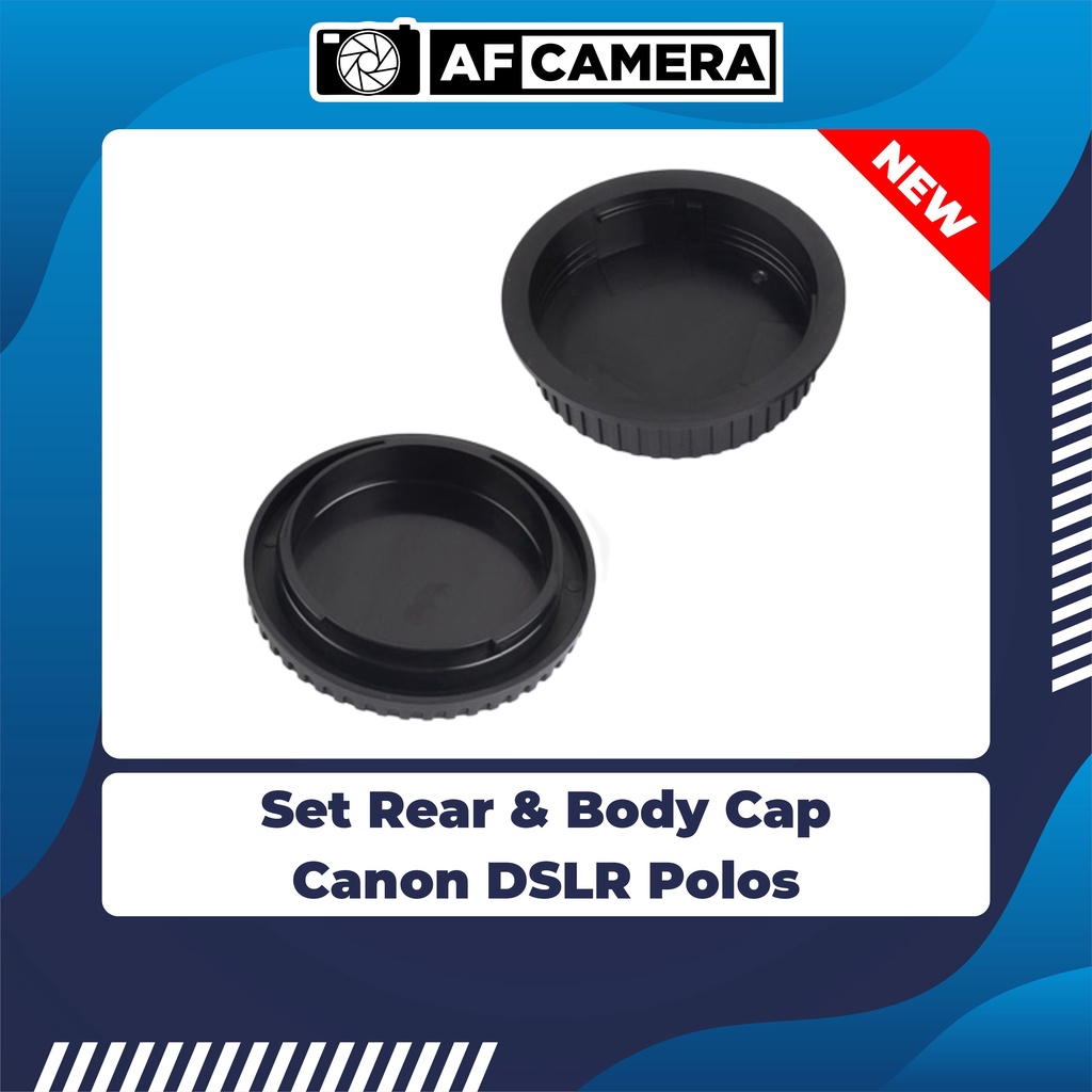 Set Body Cap &amp; Lens Rear Cap Cover Canon Polos 1000D 1100D 1200D 1300D 450D 500D 550D 600D 60D 6D 5D 7D 80D 700D 750D 200D 100D Tutup Body Lensa Kamera