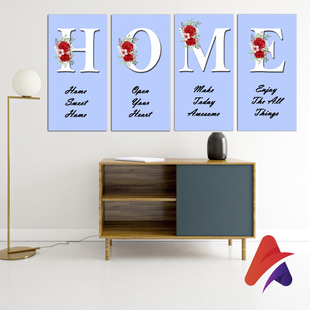 HIASAN DINDING HOME SWEET HOME SATU PAKET SATU SET RUANG TAMU  KAMAR HIASAN DINDING KAMAR RUMAH DEKORASI PAJANGAN KAYU POSTER WALL DECOR DEKORASI DINDING