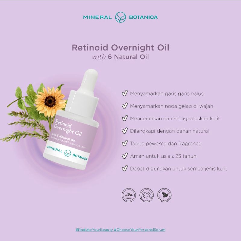Mineral Botanica Retinol Overnight Serum with 6 Natural Oil