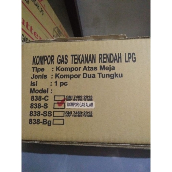 Gardenglories Kompor Gas Alam Gas Bumi Pgn 2 Tungku (Non Lpg) Body Stainless Steel Butterfly 838S Ga