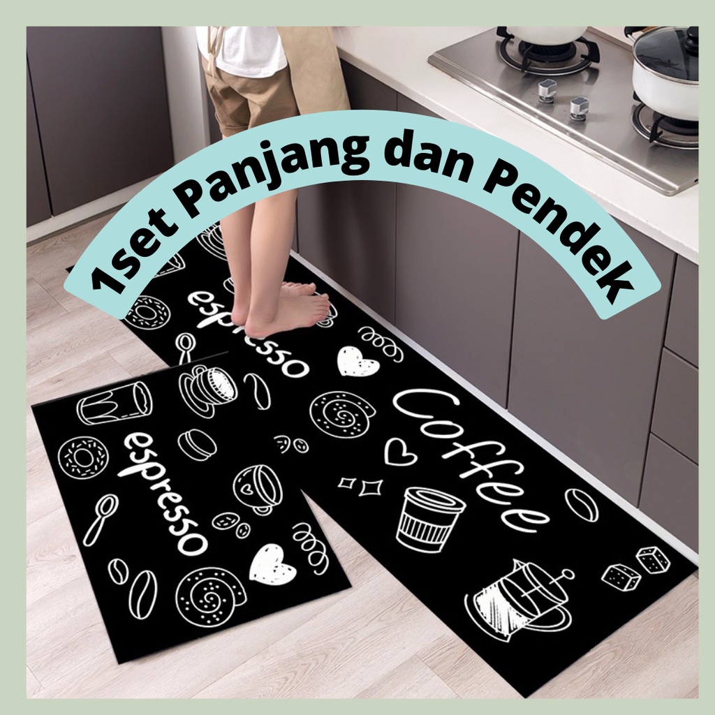 Keset Dapur 2in1 Kitchen Floor Mat Lembut Anti Slip Kamar Mandi Kamar TIdur Premium Alas Lantai