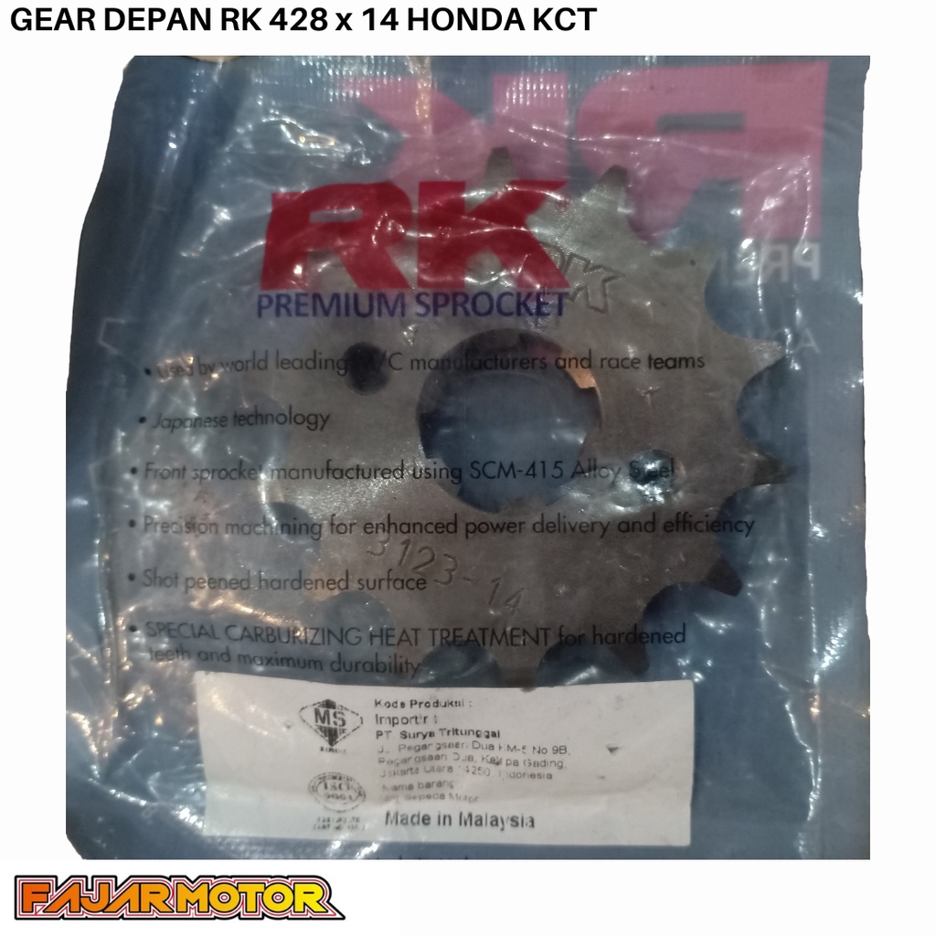 SSS GEAR GER DEPAN 428 JUPITER VIXION R15 MEGAPRO GL CB150R SUPRA SATRIA FU SMASH SHOGUN GIR FRONT SPROCKET