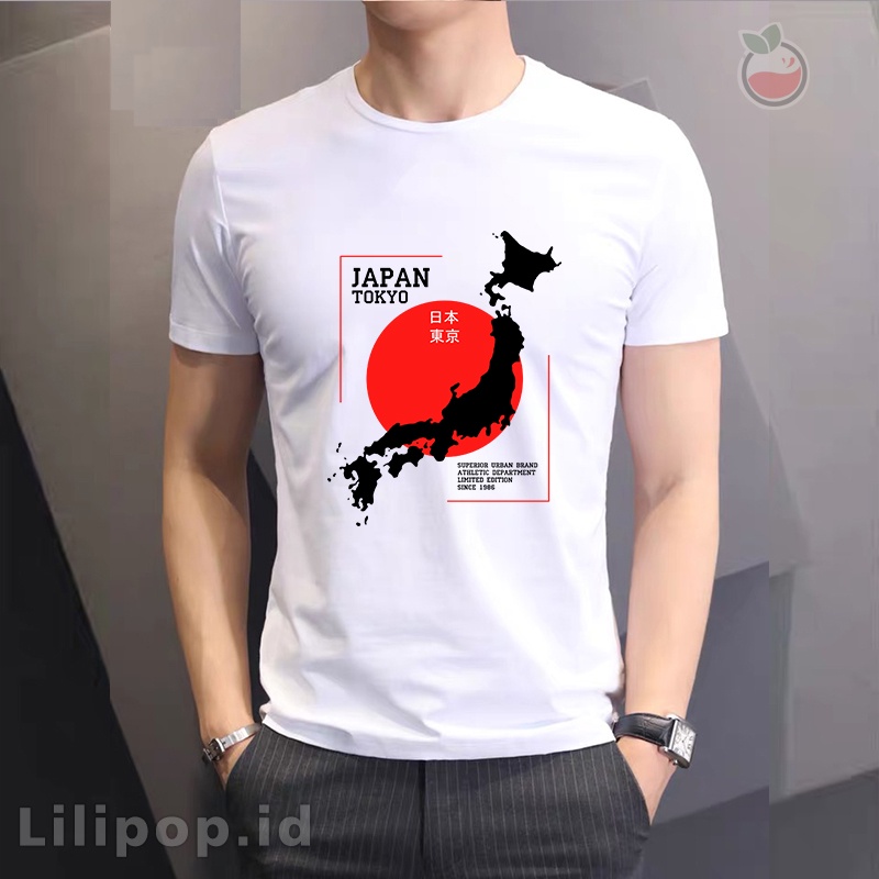 Lilipop Kaos Pria Tokyo Japan Rising Baju Distro Basic Tshirt Kasual