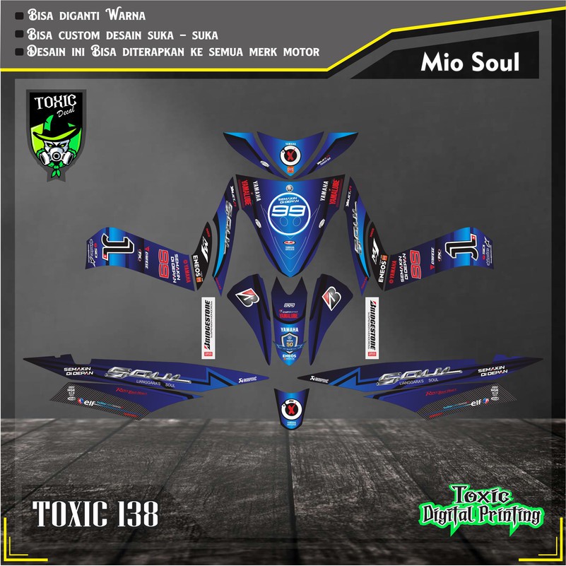 Sticker Decal YAMAHA MIO SPORTY BRIGESTONE BIRU