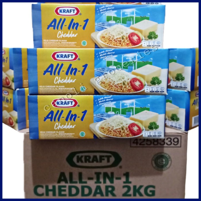 

Keju- Keju Kraft All In 1 2Kg Cheddar - Keju Kraft All In One 2Kg Cheddar -Keju.