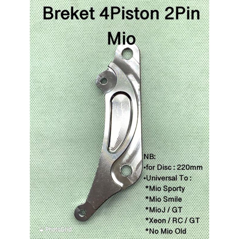 braket kaliper 2pin 4piston MOTOR mio sporty/smile xeon/RC/GT125 mioJ/GT