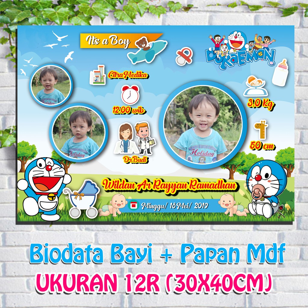

CETAK BIODATA BAYI UKURAN 12R + PAPAN MDF