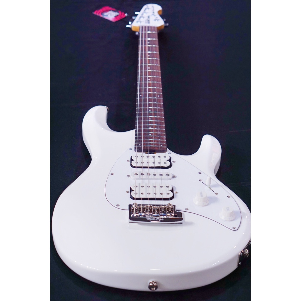 Ernie Ball Music Man Silhouette HSH Trem - White, Maple Fingerboard G99196