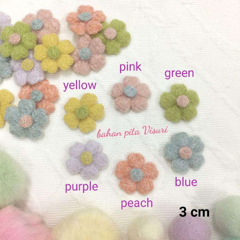 Bunga Felt Plong Loving Small 3 cm