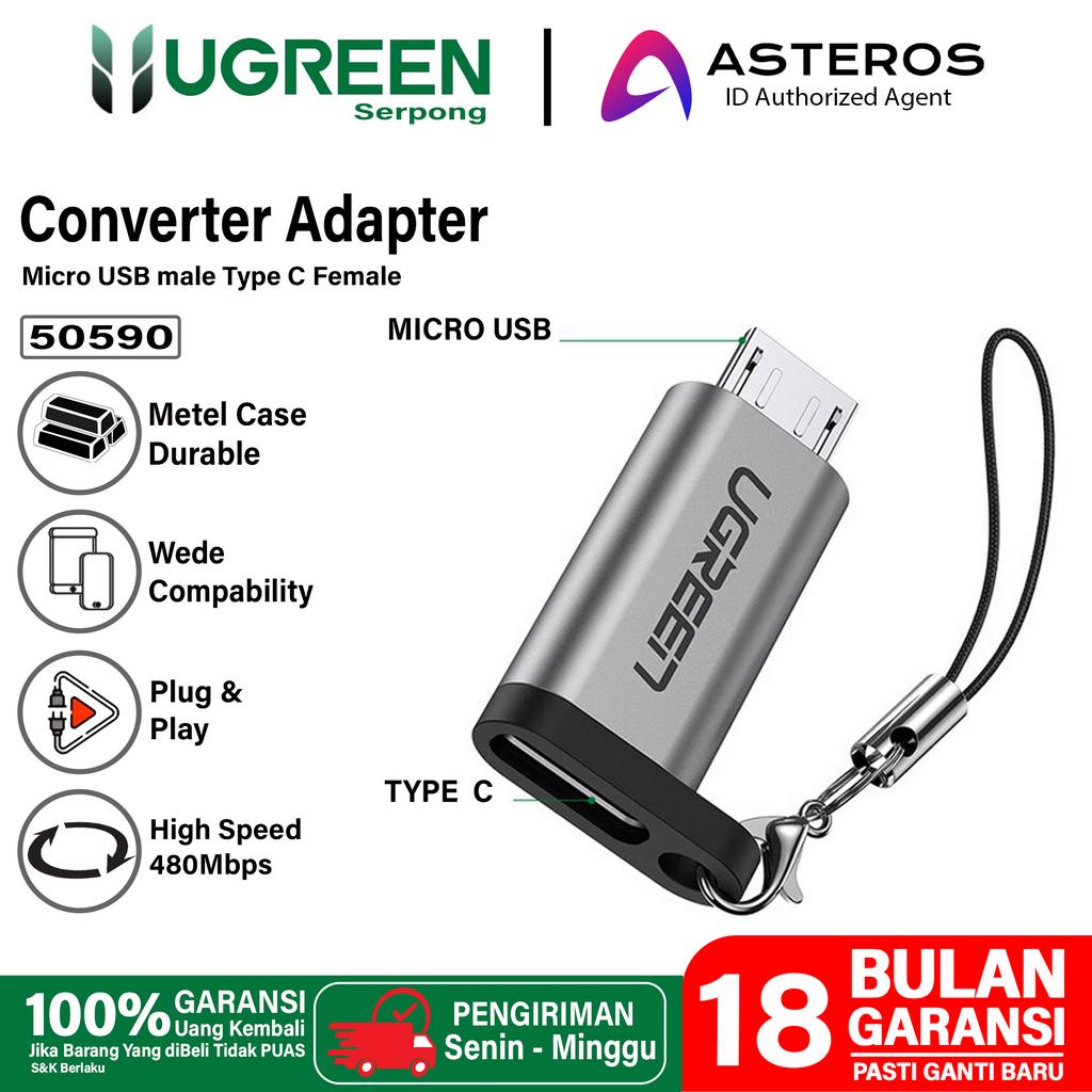 UGREEN Converter Micro USB To Type C Female Charger Data Transfer 480Mbps