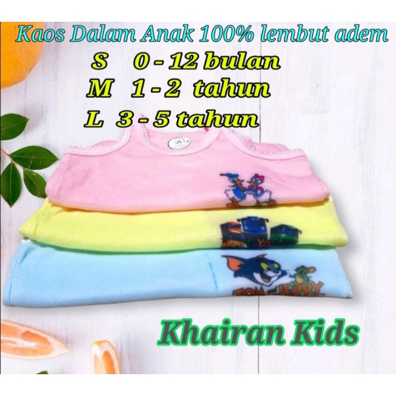 Kaos Dalam Anak Kaos Dalam Anak Bayi Singlet Anak Bayi Motif Gambar Umur 1 2 3 4 5 6Tahun