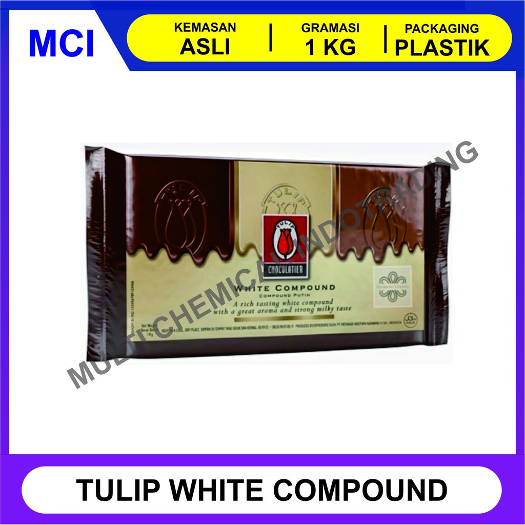 

TULIP WHITE CHOCOLATE COMPOUND 1 KG / COKLAT PUTIH