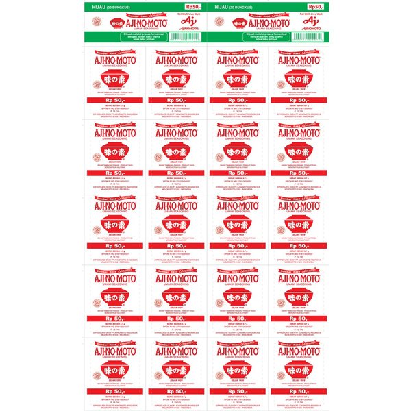 

Ajinomoto Penyedap Hijau KUCL 20 lbrx0,7gr BARCODE 8992770010032