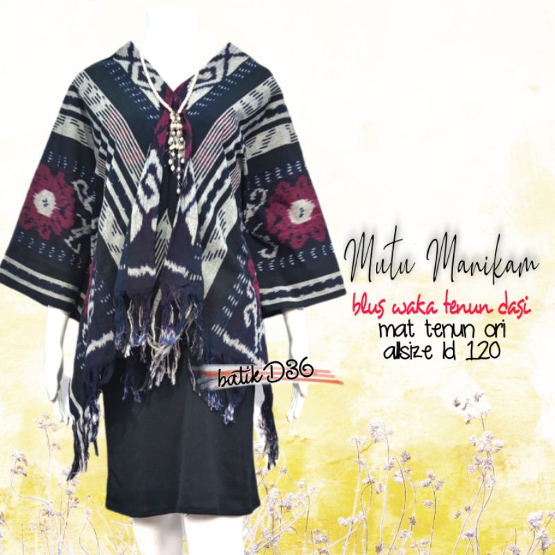 Blus waka tenun ori jumbo blouse crop top dasi baju atasan wanita kerja kasual etnik unik tradisional fashion wanita jepara lombok ikat indonesia bali sumba lurik baron songket nusantara modis besar big size lurik batak modis cewek ibu remaja ethnic-E