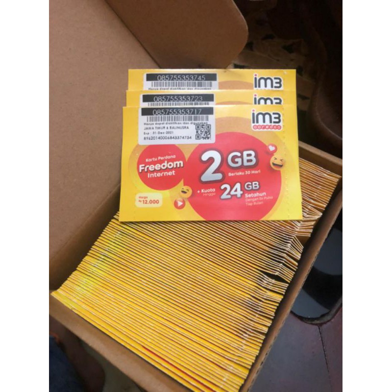 KARTU PERDANA M3 PAKET PREEDOM INTERNET 2GB