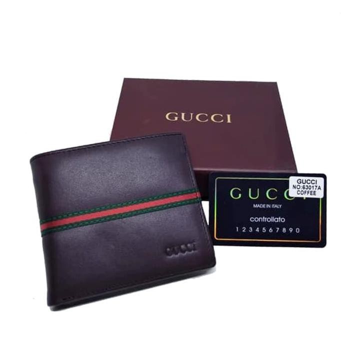 dompet kulit asli pria import branded GUCCII 63017A coffee