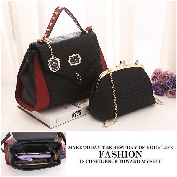 SQ2645 TAS BRANDED ALEXIA LENORE TAS 2IN1 TAS IMPORT WANITA TAS ELEGAN TAS SELEMPANG TAS CEWEK A
