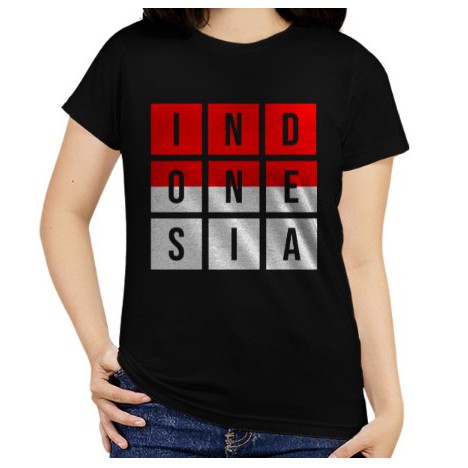 Kaos Indonesia Bangga Motif Kota-Kotak Merah Putih HARGA PROMO