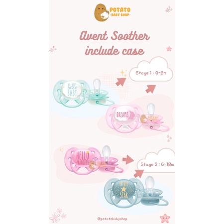 Philips Avent Empeng Soft Pacifier Soother 0-6m 6-18m Isi 1 dan Isi 2
