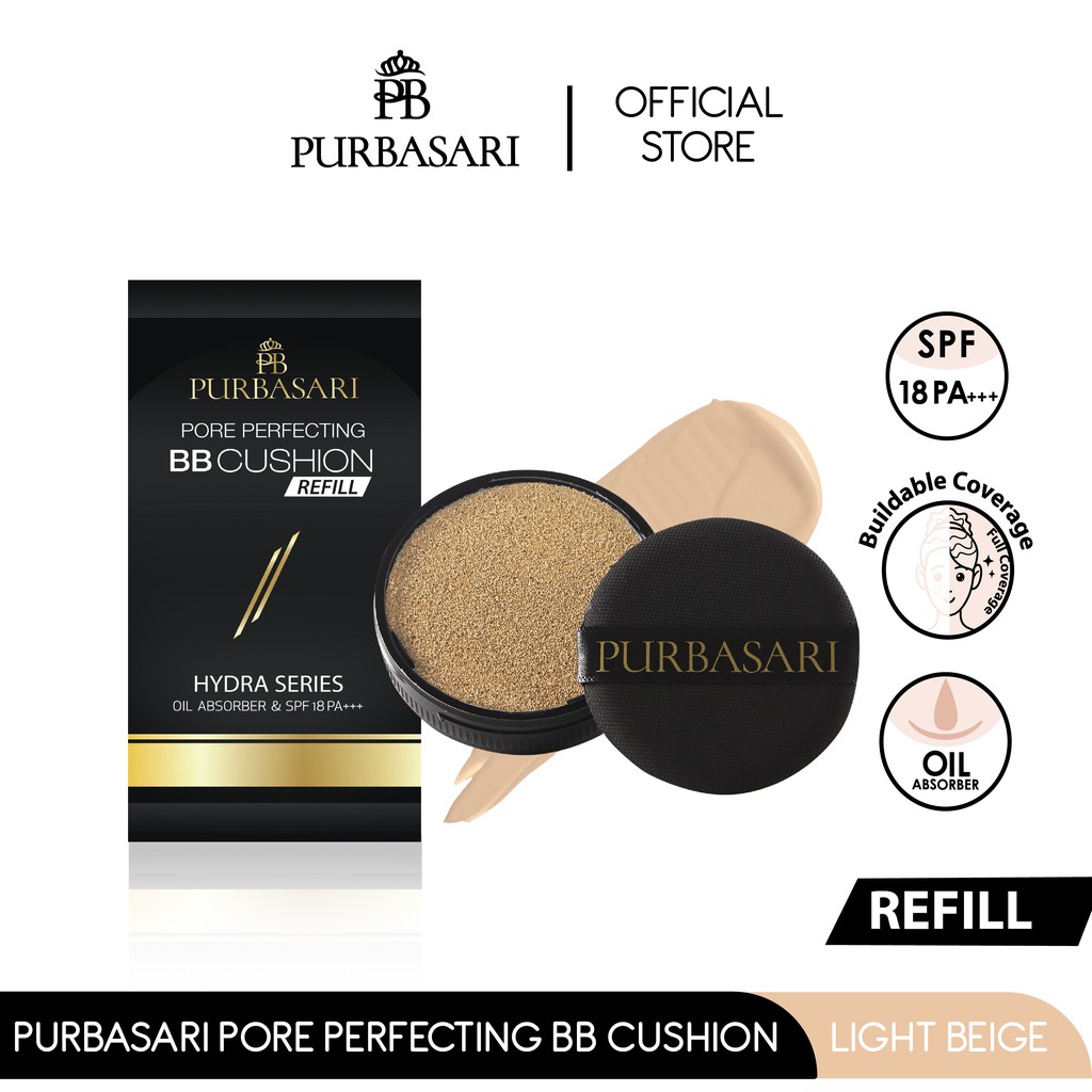 Purbasari Pore Perfecting BB Cushion Refill Light BeigeKosmetik Wajah
