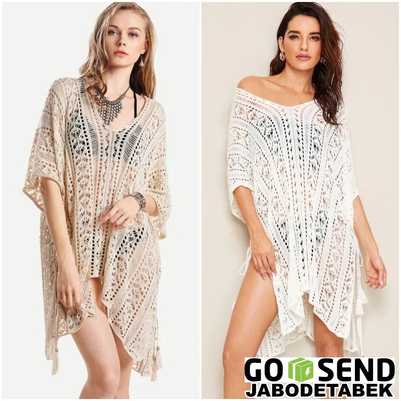  Baju  Outer Bikini Cover Outwear Pantai  Rajut Renda Wanita  