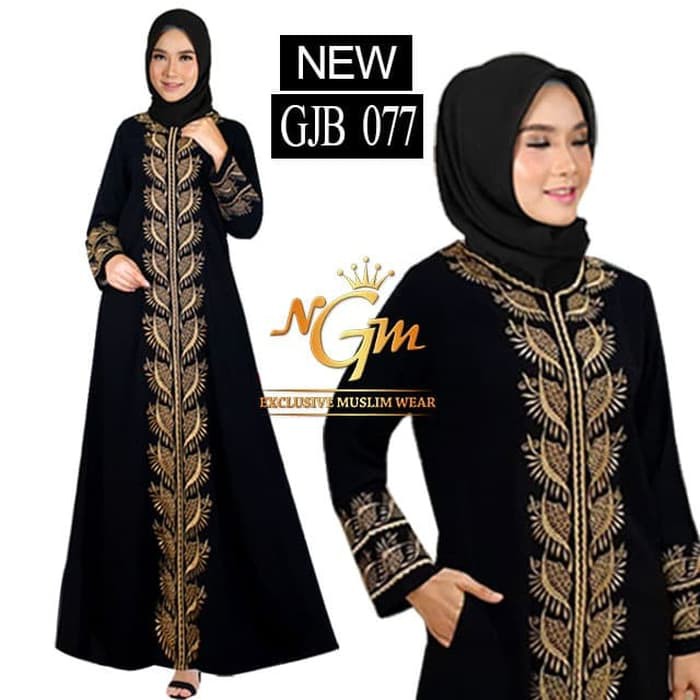 COXce Gamis Abaya Hitam Elegant Bordir Terbaru Gamis Pesta Gamis Syar'i
