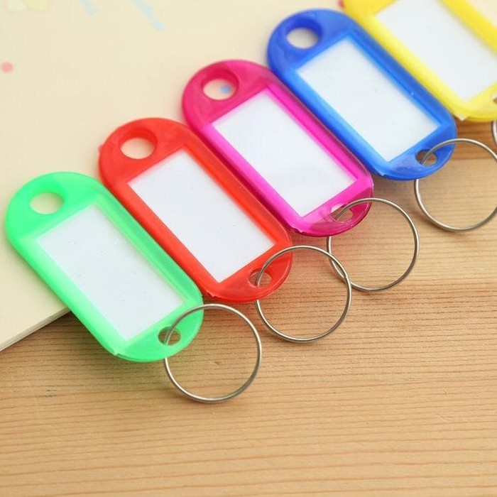 Travel Plastic Name Key Tags Luggage Label ID Card With Keyring