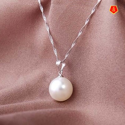 [Ready Stock]Simple Pearl Silver Necklace Korean Pendant Elegant Fashion