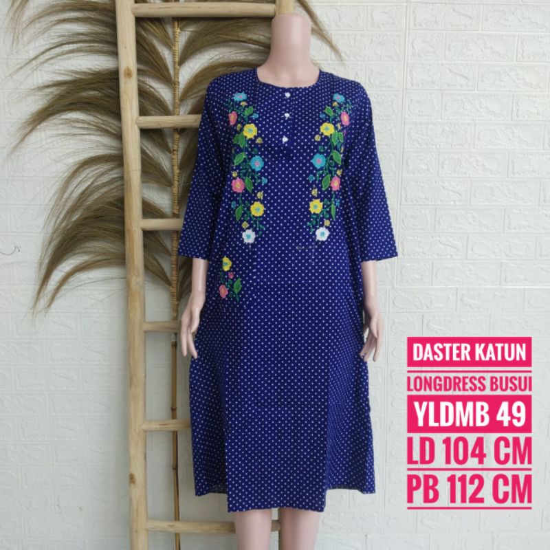 *Daster Katun Bordir Yunyun Longdress uk. M (YLDMB)