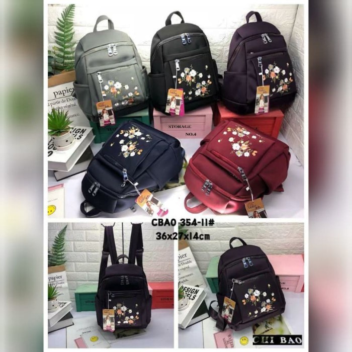 PROMO TAS RANSEL/BACKPACK CHIBAO BORDIR BUNGA CB354/0381 6RES T415T