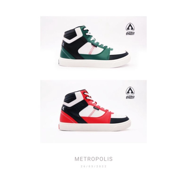 aerostreet hoops high merah hitam, hijau hitam