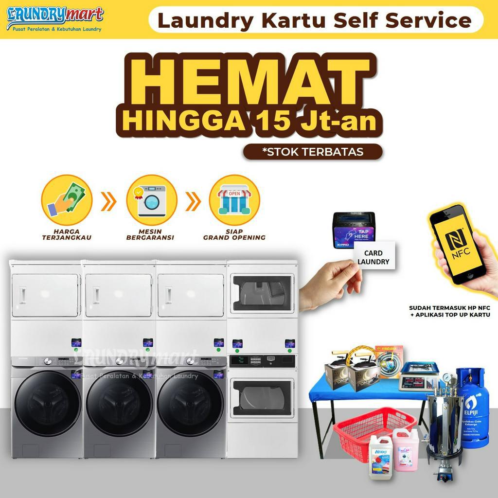 PAKET MESIN CUCI LAUNDRY CARD READER / TAP KARTU SELF SERVICE