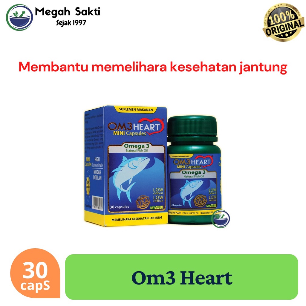 Ome Heart - Om3 Heart - Om3heart - Omeheart Omega 3 isi 30