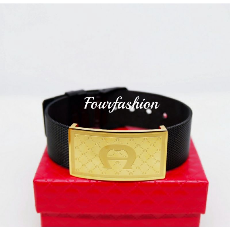 Fourfashion Gelang Jam Pasir Titanium Rantai Pandora Premium 3CM TH052