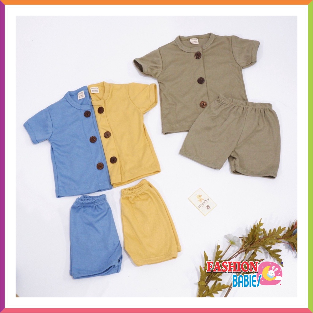 WINTEKU SETELAN BAYI KANCING BASIC POLOS | BASSIC BABY SET BUTTON JUNGLE 0-2 TH