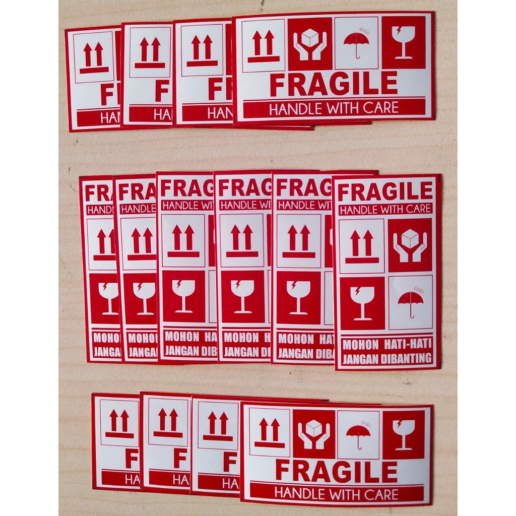 

Sticker Fragile / Stiker fragile / Stiker Pecah Belah isi @50 pcs