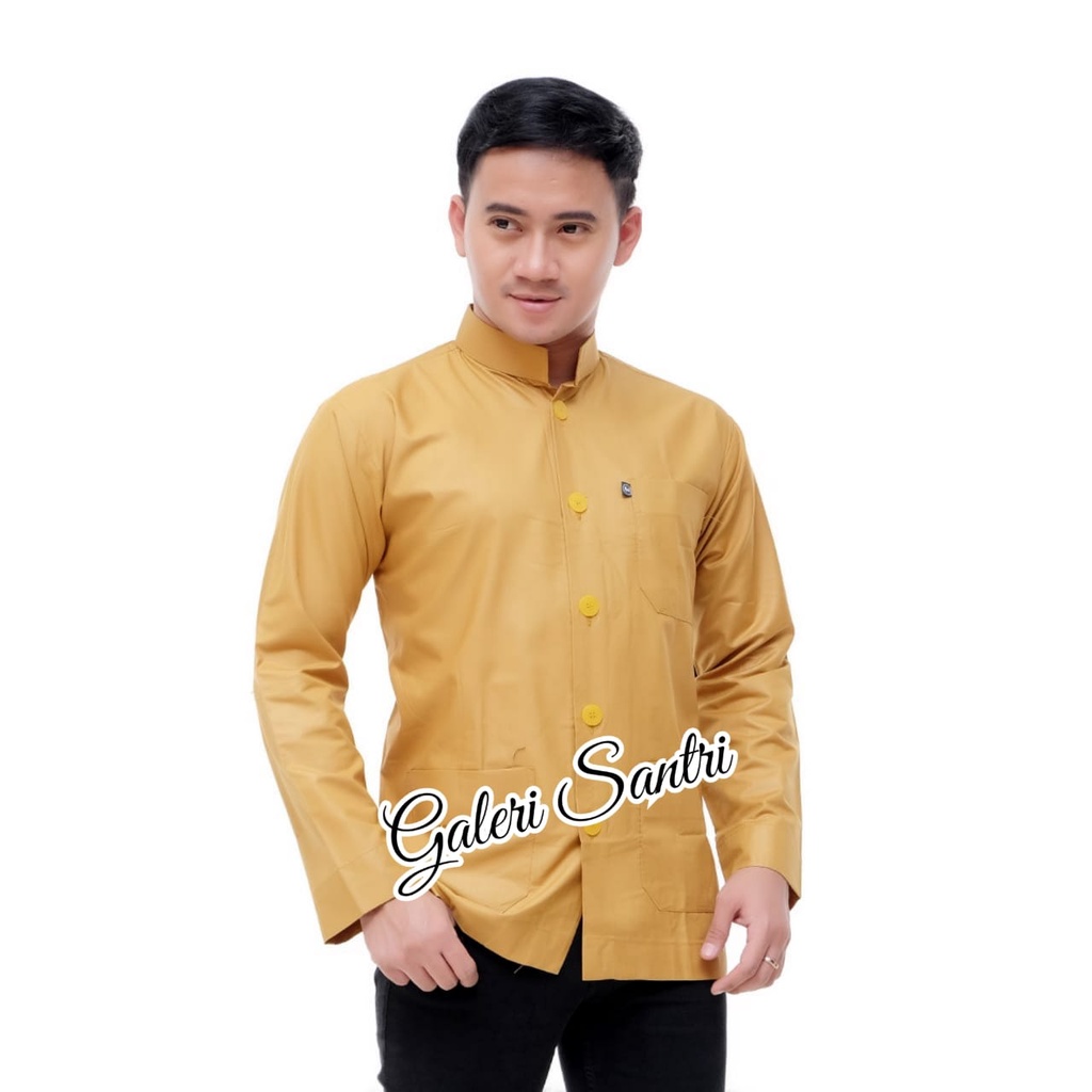 Baju Koko Polos Haibah Habaib Lengan Panjang Warna Putih Model Ammu