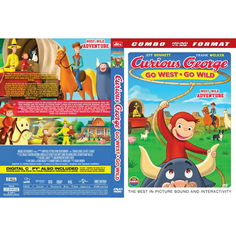 kaset film new animasi CURIOUS GEORGE GO WEST GO WILD