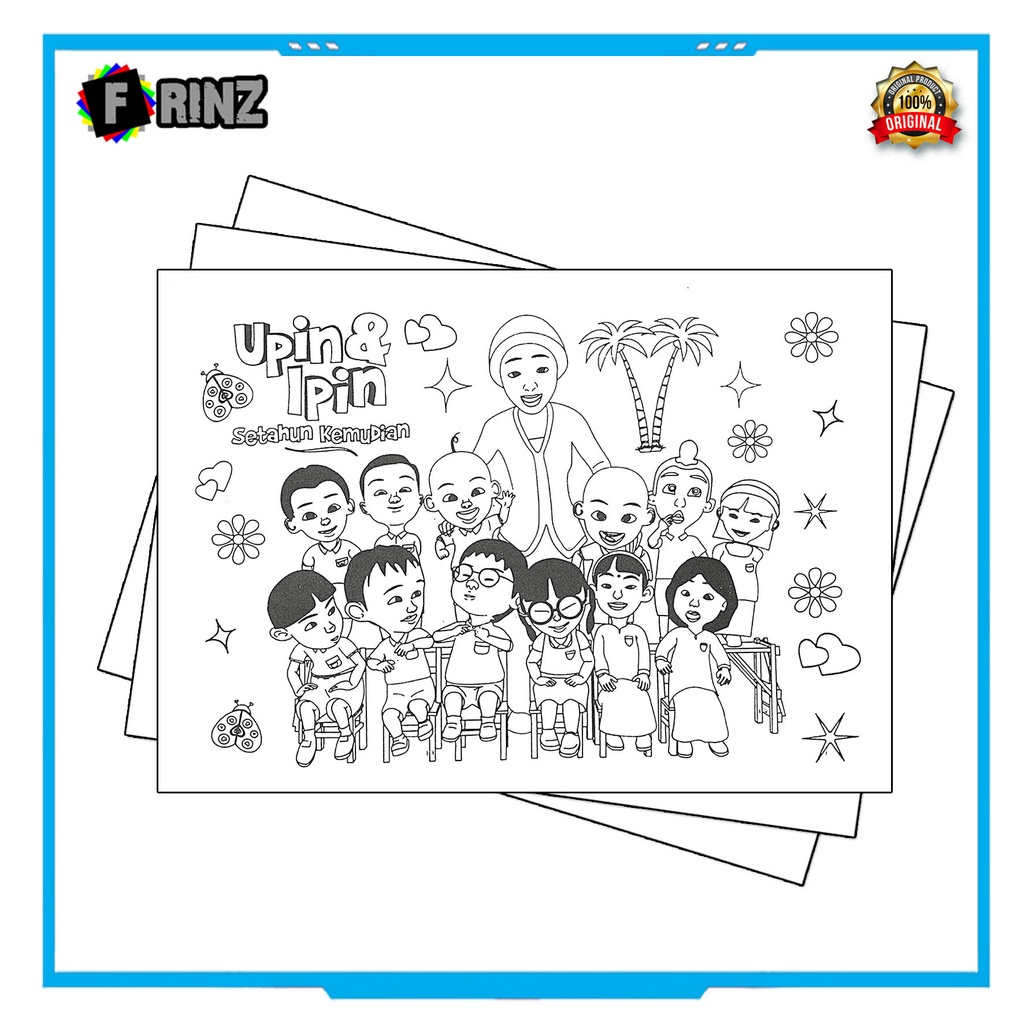 Gambar Sketsa Mewarnai ~ 07 . Upin Ipin Part 1 / Seketsa Lukis / Drawing Sketch / Menggambar-04
