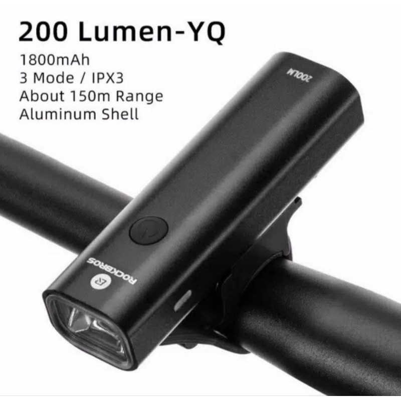 LAMPU DEPAN SEPEDA ROCKBROS 200 LUMEN