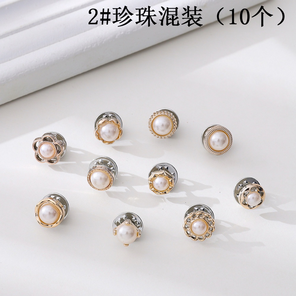 【COD Tangding】【COD Tangding】10pcs / set Bros Pin Mutiara Untuk Aksesoris Pakaian Wanita