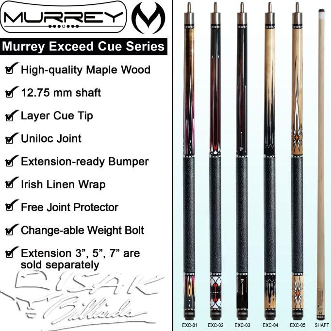 Murrey Exceed EXC-04 Cue Uniloc Maple Extension Bumper Stick Billiard