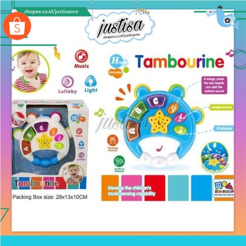 Promo !! Tambourine Mainan Anak Musik Lampu - Tamborin 65077 Mainan Bayi Baby - mainan edukasi baby - mainan