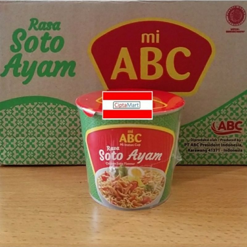 

Mie Instant Cup ABC Soto Ayam 12 x 60gr ( 1 dus )