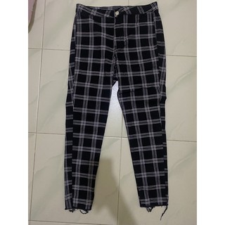  H  M  Plaid Pants Celana  Kotak  Kotak  Shopee Indonesia