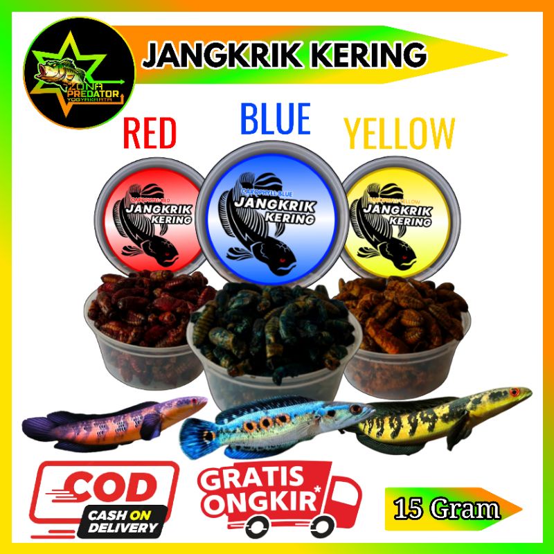 Jangkrik Kering Pakan Channa Arwana Oscar 15 Gram
