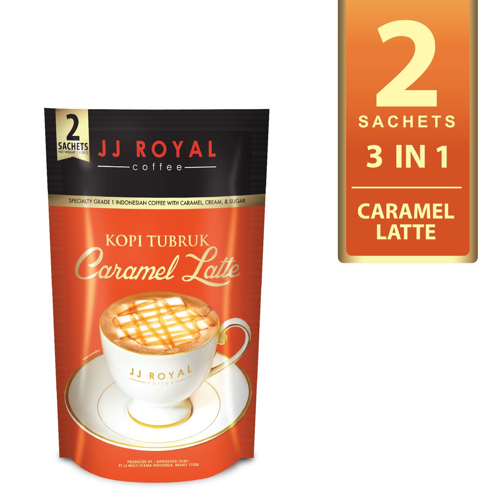 

JJ Royal Coffee Kopi Tubruk Caramel Latte Inner Bag isi 2 Sachets