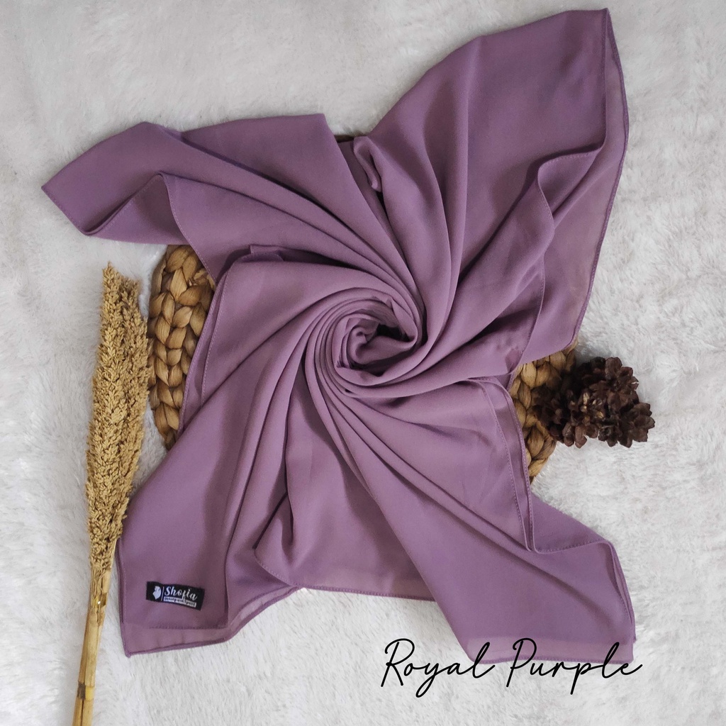 [200x75] HIJAB PASHMINA JAHIT TEPI CERUTY BABY DOLL, PASHMINA CERUTI, JILBAB PASHMINA, PASMINA-Royal Purple