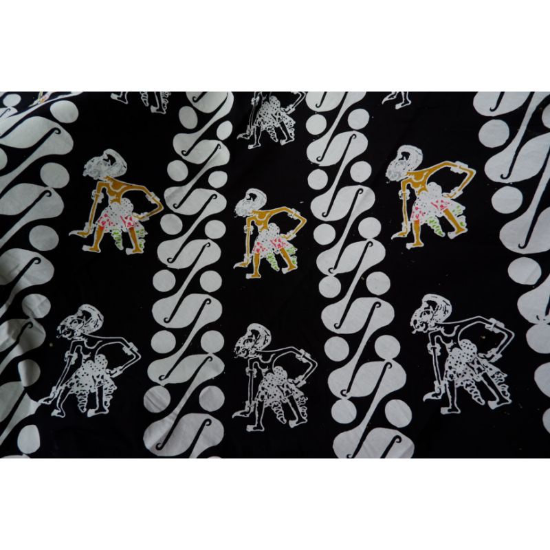 kain batik cap asli motif wayang seling parang katun halus
